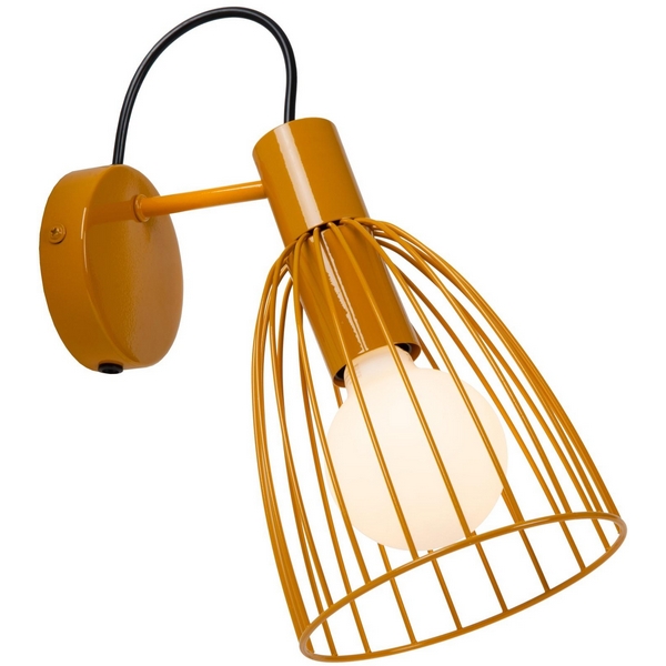 Изображение товара Стильное настенное бра Lucide Macarons 74217/01/44 в стиле лофт и ретро с желтым плафоном