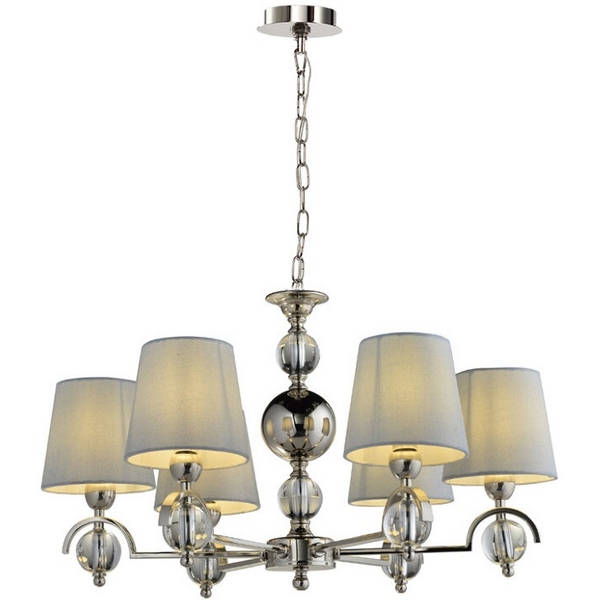 

Подвесная люстра Lumien Hall Amelia LH1037/6P-NK-WT, Никель, Amelia LH1037/6P-NK-WT