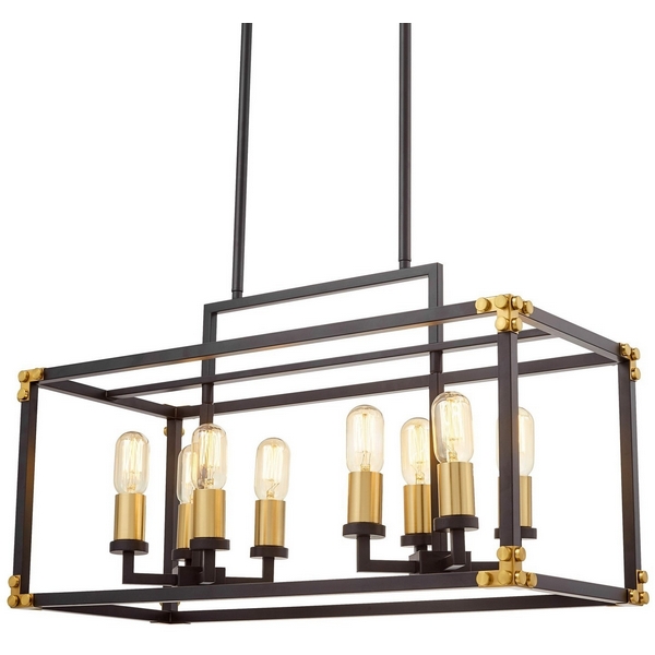 

Подвесная люстра Lumina Deco LDP 1140-8 BK+MD, Золото, LDP 1140-8 BK+MD