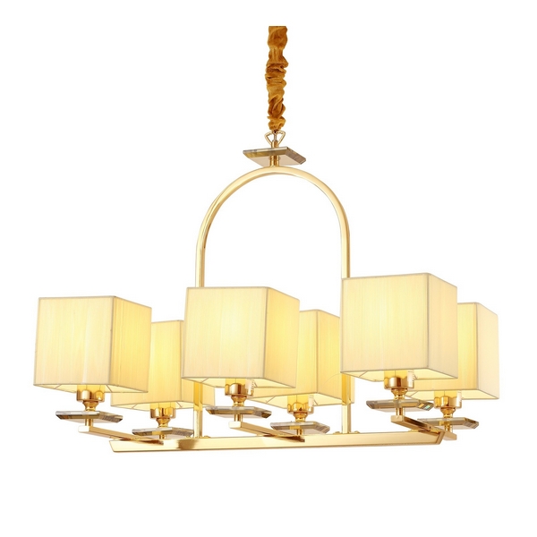 

Подвесная люстра LDP 17100-6 GD Lumina Deco Liniano форма куба, Белый, Liniano LDP 17100-6 GD