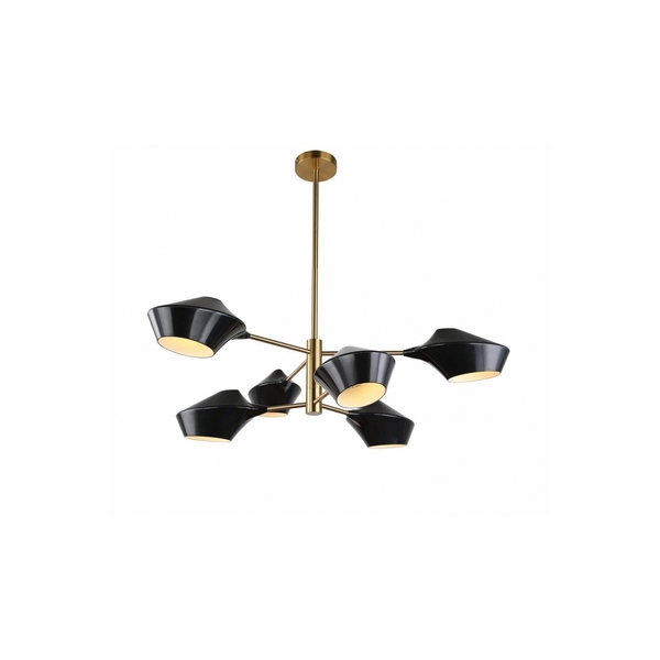 

Потолочная люстра LDP 6037-6 BK+GD Lumina Deco Romina, Черный, Romina LDP 6037-6 BK+GD