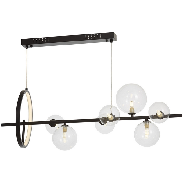 

Подвесной светильник Lumina Deco Merido LDP 7033-7 BK+CL, Прозрачный, Merido LDP 7033-7 BK+CL