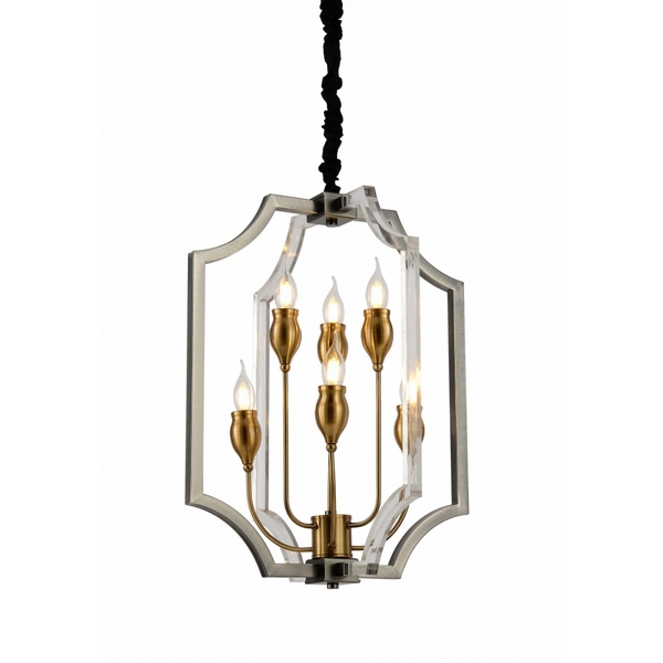 

Подвесная люстра LDP 8014-3+3 BK+AK Lumina Deco Modesco, Латунь, Modesco LDP 8014-3+3 BK+AK