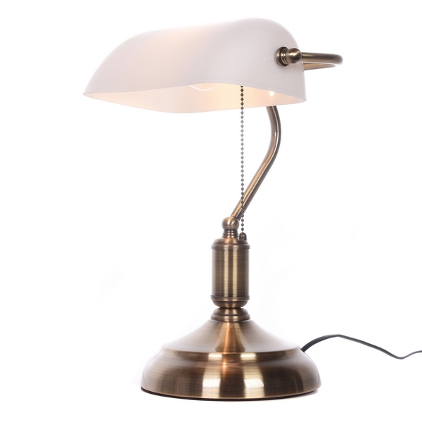 Офисная настольная лампа с выключателем Banker LDT 305 WT Lumina Deco