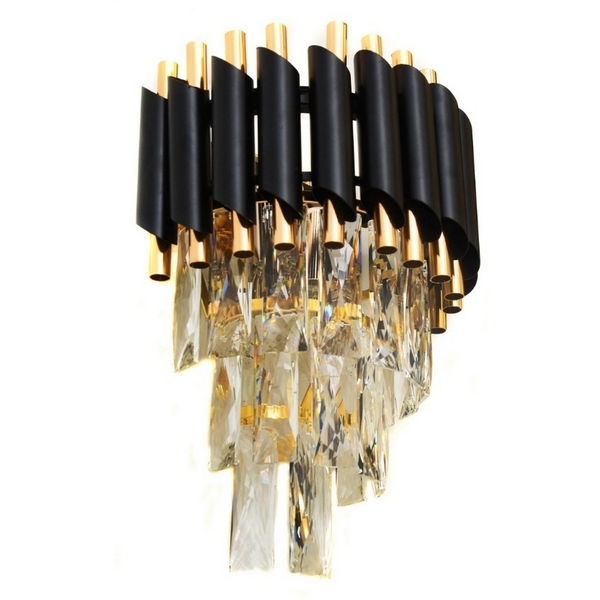

Бра хрустальное Lumina Deco LDW 6003-2 BK+F.GD, LDW 6003-2 BK+F.GD