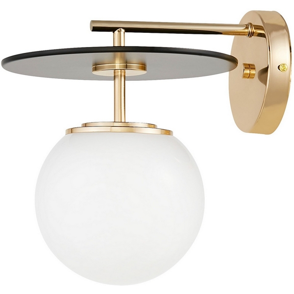 

Бра Lumina Deco Dalton LDW 7014-1 GD+BK в форме шара, Белый, Dalton LDW 7014-1 GD+BK