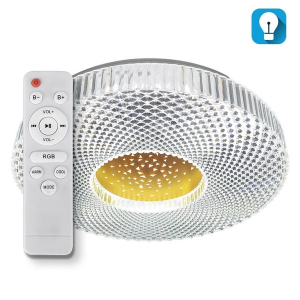 

Светодиодный светильник потолочный 70W RGB, управление с приложения Ilink с ПДУ Lumin'arte Violet CLL55, Прозрачный, VIOLET CLL55