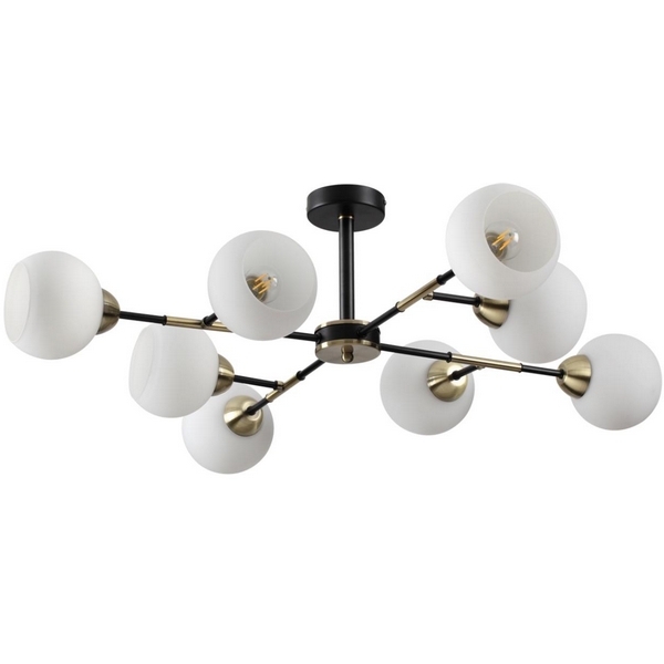 

Люстра потолочная черный, E27 8*40W Lumion Rowan 4595/8C, Белый, Rowan 4595/8C
