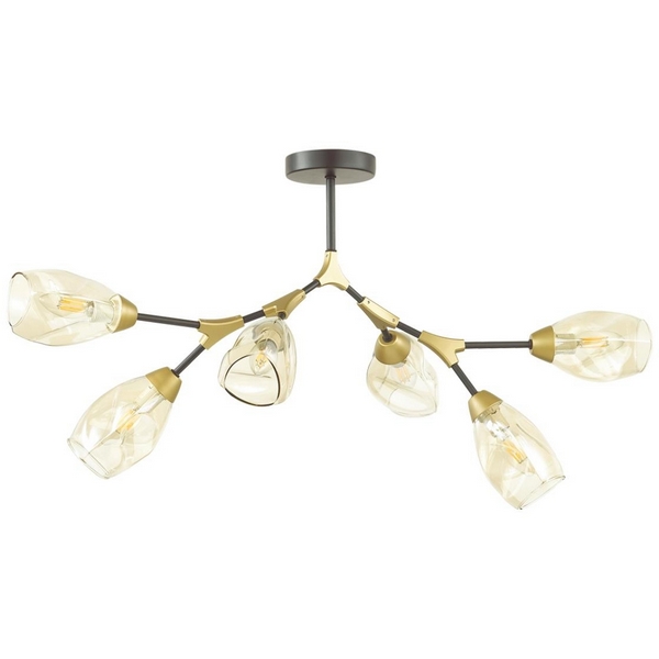 

Люстра потолочная черный, золотой E14 6*40W Lumion FAWN 5208/6C, Янтарный, FAWN 5208/6C