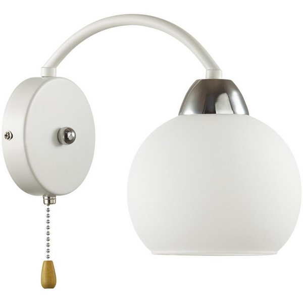 

Бра с выключателем Lumion Kodi 5647/1W белый, хром E27 1*60W 220V, Kodi 5647/1W