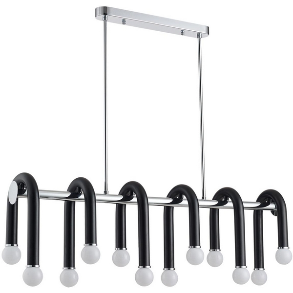 

Потолочная люстра на штанге Lumion Caspian 5699/12C черный, хром E14 12*60W 220V, Caspian 5699/12C