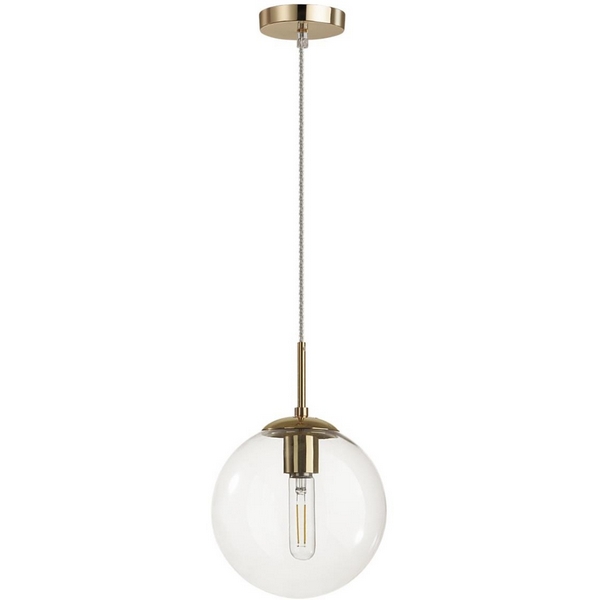 

Подвесной светильник Lumion Summer 6509/1B SUSPENTIONI золотой E27 1*60W 220V в форме шара, Прозрачный, Summer 6509/1B