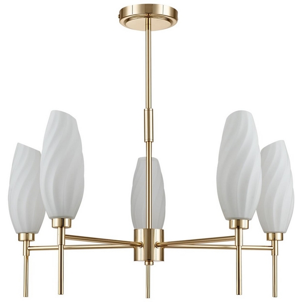 

Потолочная люстра на штанге Lumion Shivon 6518/5C золотой G9 5*40W 220V, Белый, Shivon 6518/5C