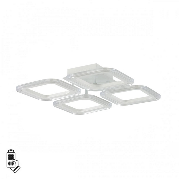 

Потолочная люстра светодиодная с ПДУ Lumion Kvadro 8026/42CL белый/белый, металл/акрил LED 42W 3000-6000К 220V, Kvadro 8026/42CL