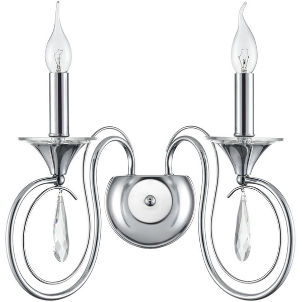 

Бра Lumion Laoka 8032/2W металл/хрусталь, хром/прозрачный E14 2*40W 220V подсвечник с подвесками, Laoka 8032/2W
