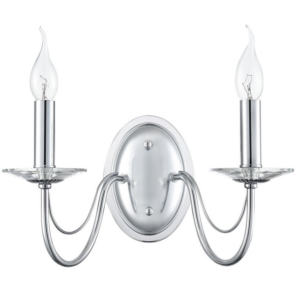 

Бра Lumion Incanto 8034/2W металл/стекло, хром/прозрачный E14 2*40W 220V подсвечник, INCANTO 8034/2W