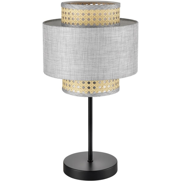 

Настольная лампа Lumion Launa 8043/1T черный/серый/бежевый, металл/текстиль/ротанг Е27 1*60W 220V, Launa 8043/1T