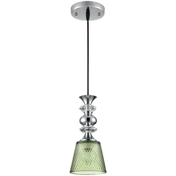 

Подвесной светильник Lumion Manola 8047/1А хром/зеленый металл/стекло E27 1*60W 220V, Manola 8047/1А