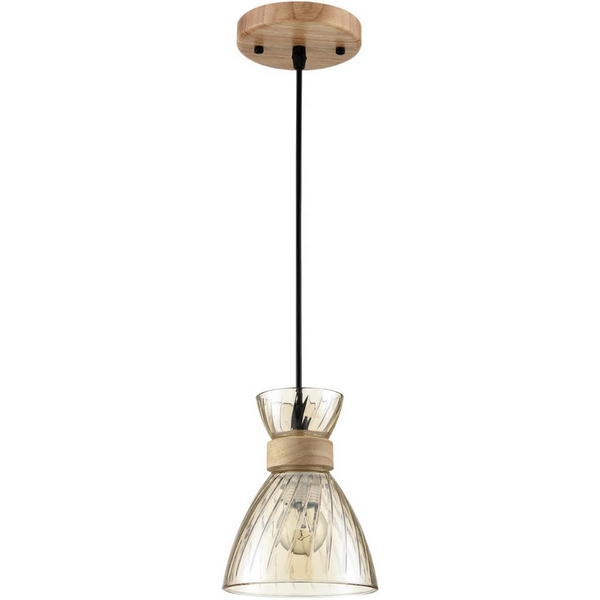 

Подвесной светильник Lumion Mirabela 8051/1А дерево/амбер металл/стекло E27 1*60W 220V, Янтарный, Mirabela 8051/1А