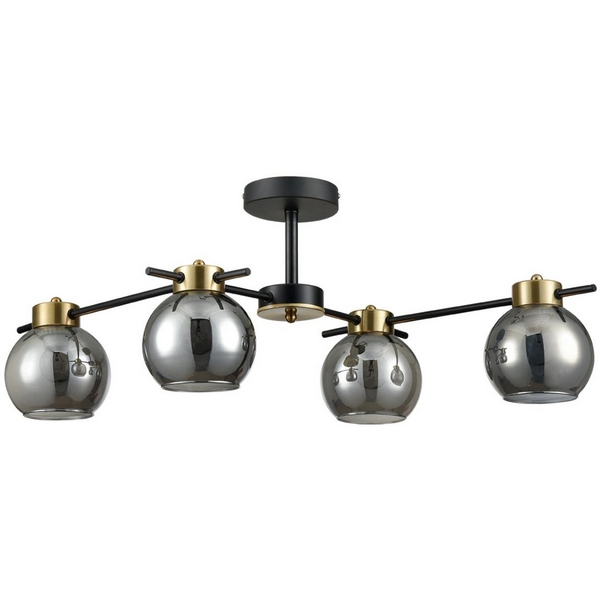 

Потолочная люстра на штанге Lumion Emina 8059/4C черный, медь/дымчатый металл/стекло E27 4*60W 220V, Emina 8059/4C
