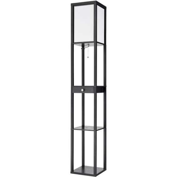 

Торшер колонна с полкой Lumion Practic 8092/1F черный/белый, дерево/текстиль Е27 1*60W 220V, Practic 8092/1F