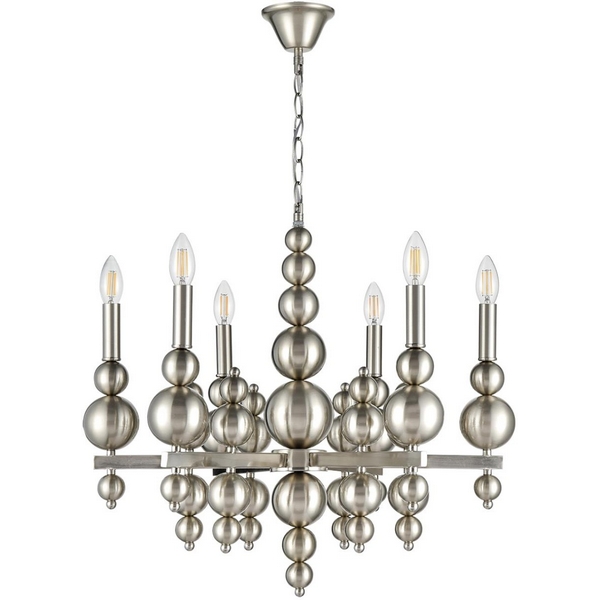 

Подвесная люстра Lumion Nana 8107/6 никель, металл Е14 6*40W 220V, Nana 8107/6