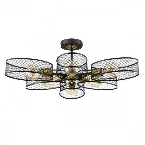 

Потолочная люстра на штанге Lumion Vivana 8153/6C черный/медный, металл Е27 6*60W 220V, Vivana 8153/6C
