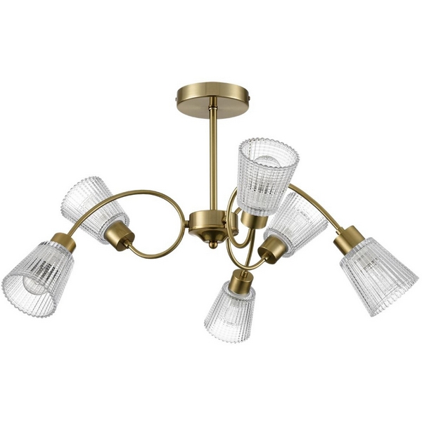 

Потолочная люстра на штанге Lumion Imana 8154/6C медный/прозрачный, металл/стекло Е14 6*40W 220V, Медь, Imana 8154/6C