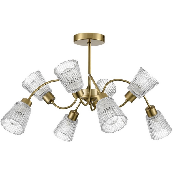

Потолочная люстра на штанге Lumion Imana 8154/8C медный/прозрачный, металл/стекло Е14 8*40W 220V, Медь, Imana 8154/8C
