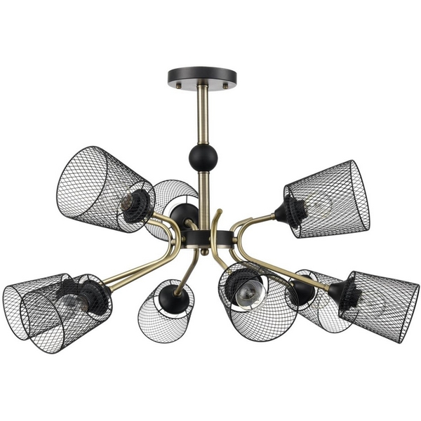 

Потолочная люстра на штанге Lumion Abris 8191/9C черный/античная бронза/черный металл Е27 9*60W 220V, Abris 8191/9C