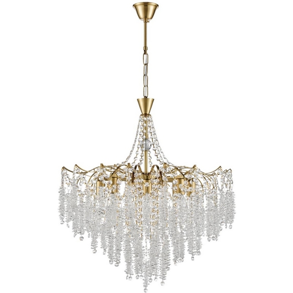 

Подвесная люстра Lumion Kristina 8243/8 латунь металл/хрусталь E14 8*40W 220V, Прозрачный, Kristina 8243/8