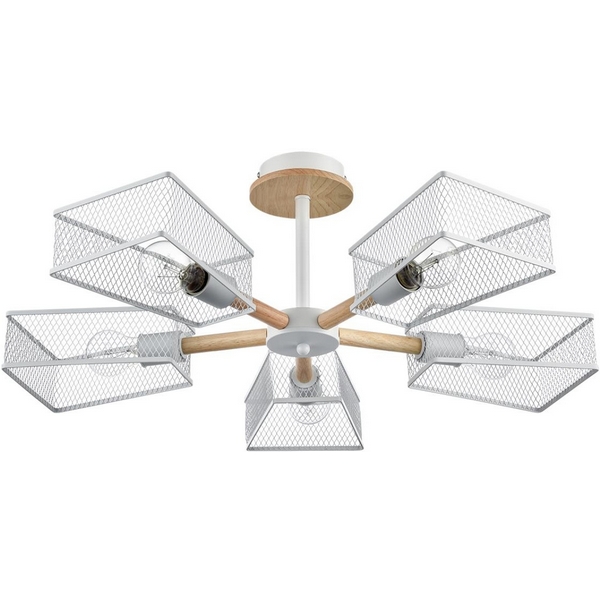 

Потолочная люстра на штанге Lumion Irma 8246/5C белый, металл/дерево Е27 5*60W 220V, Irma 8246/5C