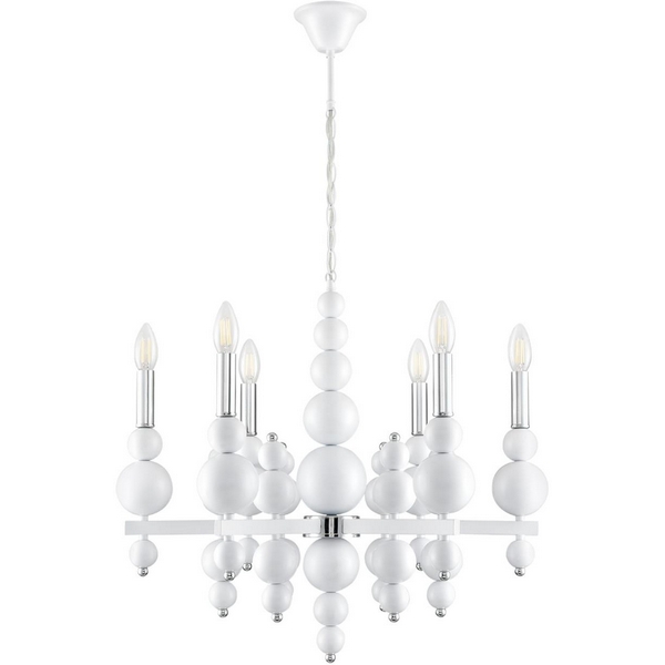 

Подвесная люстра Lumion Nana 8260/6 белый/хром, металл E14 6*40W 220V, Nana 8260/6
