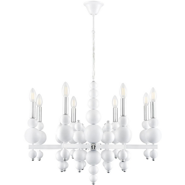 

Подвесная люстра Lumion Nana 8260/8 белый/хром, металл E14 8*40W 220V, Nana 8260/8