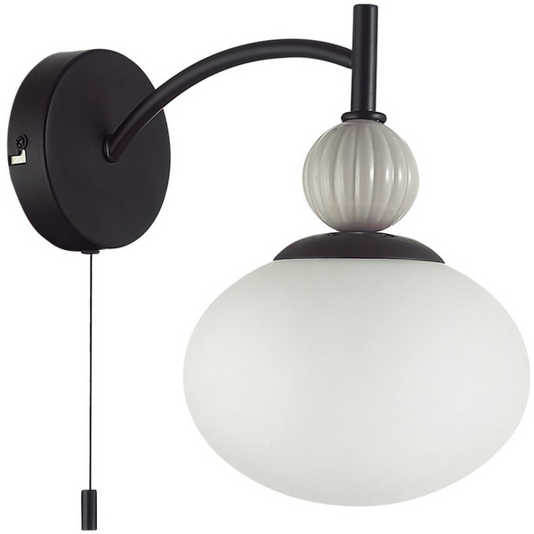 

Бра с выключателем сонетка Lumion Gloriya 8273/1W черный/серый/белый, металл/керамика/стекло Е14 1*40W 220V, Gloriya 8273/1W