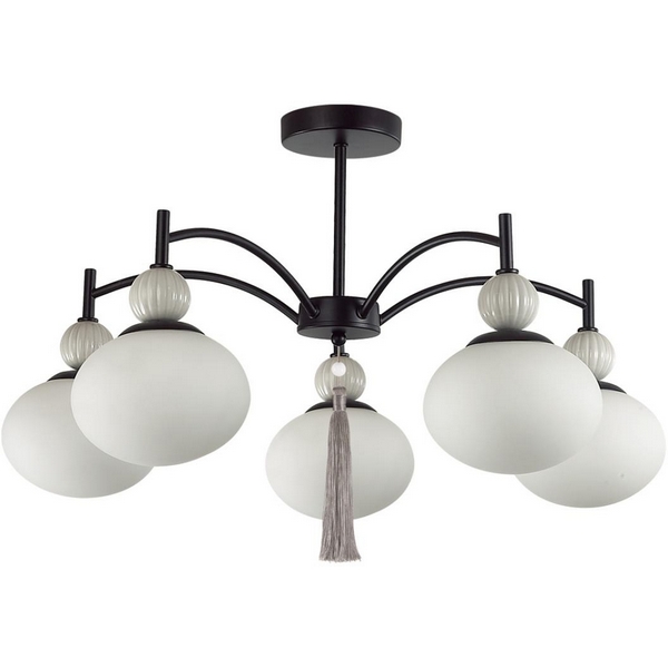 

Потолочная люстра на штанге Lumion Gloriya 8273/5C черный, серый/белый металл, керамика/стекло Е14 5*40W 220V, Gloriya 8273/5C