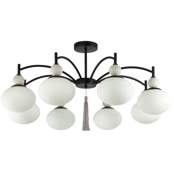 

Потолочная люстра на штанге Lumion Gloriya 8273/8C черный/серый/белый, металл/керамика/стекло Е14 8*40W 220V, Gloriya 8273/8C