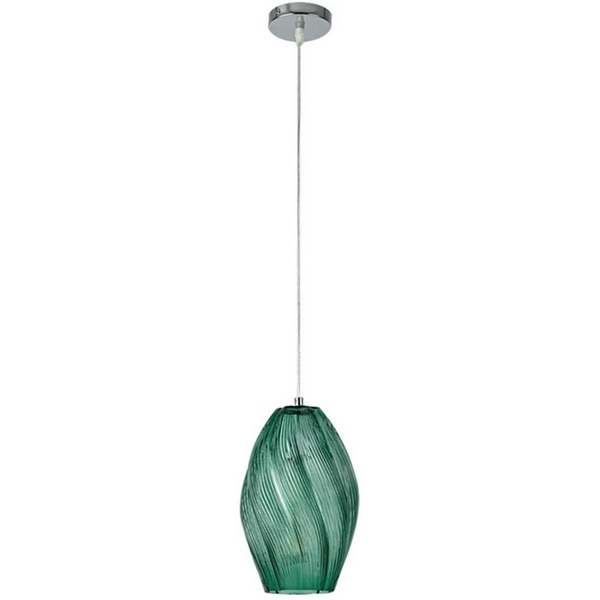 

Подвесной светильник Lumion Tide 8290/1A хром/зеленый, металл/стекло E27 1*60W 220V, Tide 8290/1A
