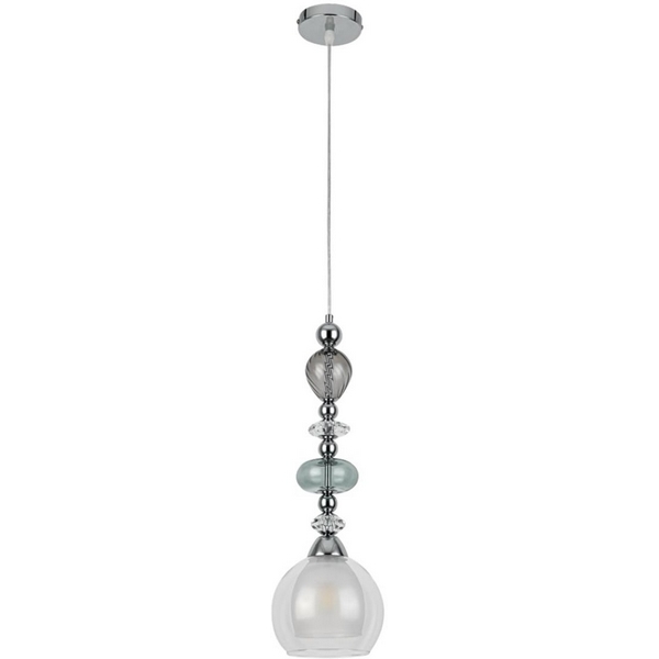 

Подвесной светильник Lumion Ganna 8294/1A хром/белый/прозрачный, металл/стекло/хрусталь E27 1*60W 220V, Ganna 8294/1A