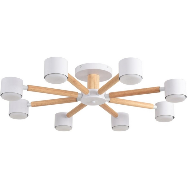 

Потолочная люстра на штанге Lumion Vudi 8306/8C белый, дерево/металл GX53 LED 8*7W 220V, Vudi 8306/8C
