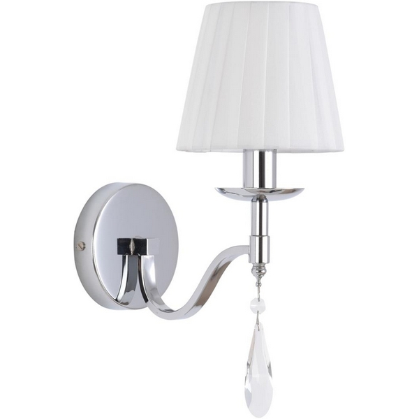 

Бра с хрустальными подвесками Lumion Magda 8316/1W хром/белый, металл/хрусталь/текстиль E14 1*40W 220V, Magda 8316/1W