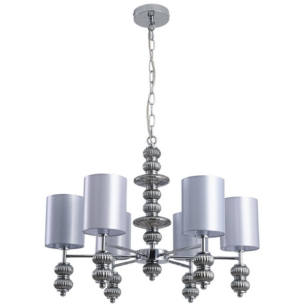 

Подвесная люстра со стеклянным декором Lumion Ilmira 8338/6 хром/серый, металл/стекло/текстиль E14 6*40W 220V, Ilmira 8338/6