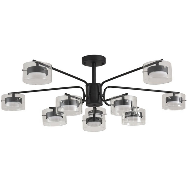 

Потолочная люстра на штанге Lumion Natalina 8349/10C черный/прозрачный, металл/стекло LED GX53 10*7W 220V, Natalina 8349/10C
