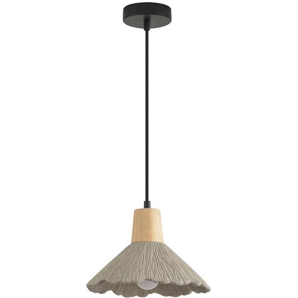 

Подвесной светильник Lumion Eoliana 8351/1A черный/серый/бежевый, металл/дерево/цемент E27 60W 220V, Eoliana 8351/1A