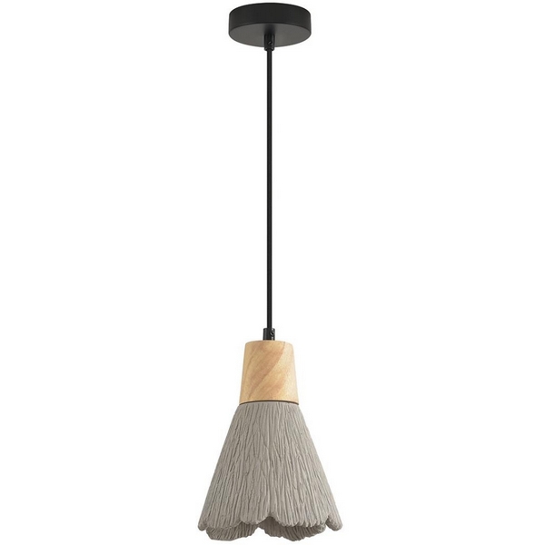 

Подвесной светильник Lumion Eoliana 8351/1B черный/серый/бежевый, металл/дерево/цемент E27 60W 220V, Eoliana 8351/1B
