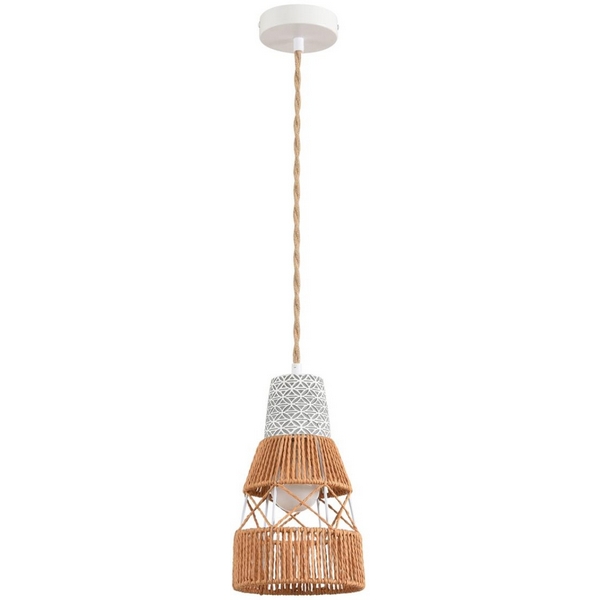 

Подвесной светильник Lumion Boho 8367/1B белый/бежевый, цемент/металл/джутовый шнур E27 LED 10W 220V, Boho 8367/1B