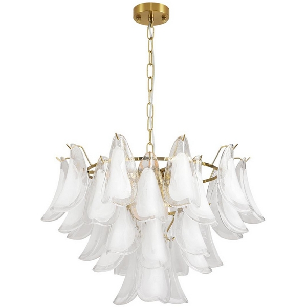 

Подвесная люстра Lumion Plume 8385/9 золото/белый, металл/стекло E14 9*40W 220V, Plume 8385/9