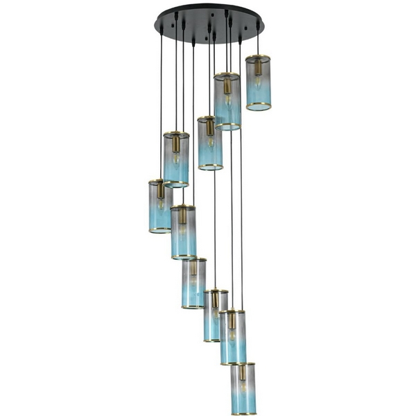 

Люстра полвесная каскадная Lumion Murano 8401/10 черный/античная бронза/серо-синий, металл/стекло E14 10*40W 220V, Murano 8401/10