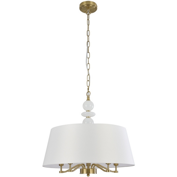 Изображение товара Подвесная люстра Lumion Sut 8410/5A латунь/белый, металл/стекло/текстиль Е14 5*40W 220V Изображение товара Подвесная люстра Lumion Sut 8410/5A латунь/белый, металл/стекло/текстиль Е14 5*40W 220V
