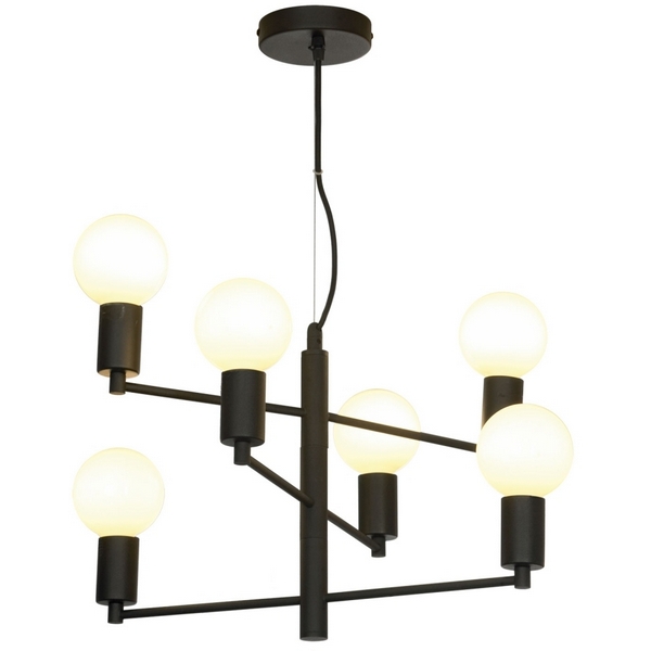 

Подвесная люстра IP21 Lussole Huron LSP-8156-W, Черный, Huron LSP-8156-W